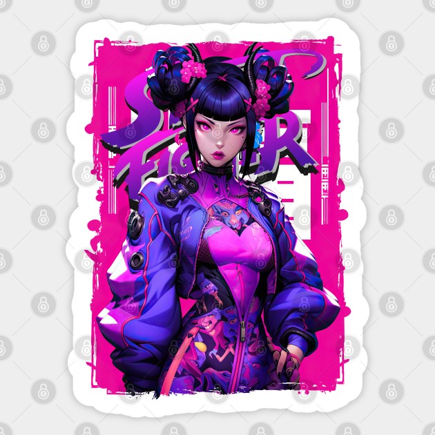 PURPLE HAZE - JURI HAN STREET FIGHTER | Vintage Video Game Cute Gamer Girl Pop Art | PROUD OTAKU Sticker by PROUD OTAKU